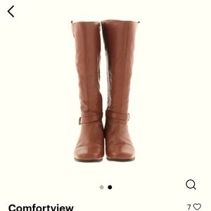 Calf high brown boots